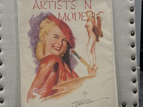 1957 Artists And Models Vintage Sketchpad calendar by Earl MacPherson