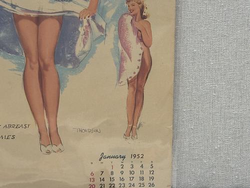 1951 Studio Sketches by T. N. Thompson full year pinup calendar (one w/ envelope)