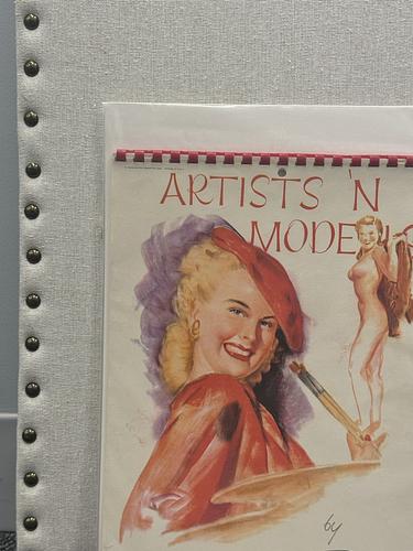 1957 Artists And Models Vintage Sketchpad calendar by Earl MacPherson