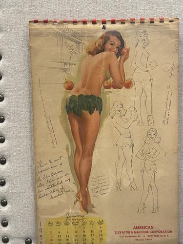 1958 Pinup Calendar American Elevator Machine Corp. by Ted Withers