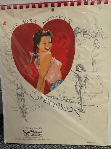 The 1953 Models by Earl MacPherson sketchbook pinup calendar with envelope