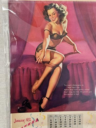 1952 Brown and Bigelow Vintage Pinup Calendar (full year)