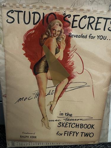 1952 Studio Secrets Earl MacPherson Pin-Up Calendar-Complete 12 Months