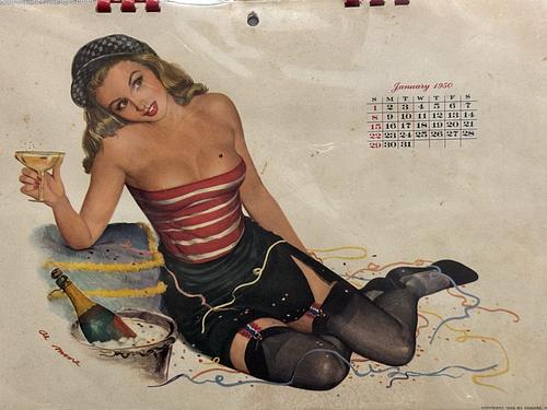 Vintage 1950s Esquire full calendar by Al Moore