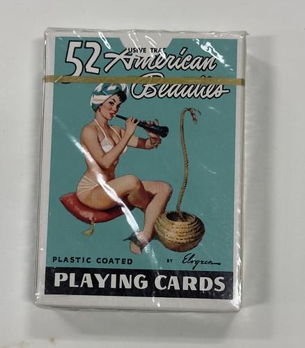 American Beauties | Playing Cards | Plastic Coated | Gil Elvgren | Sancraft Products | Pink & Blue | Pinup | Mint Condition